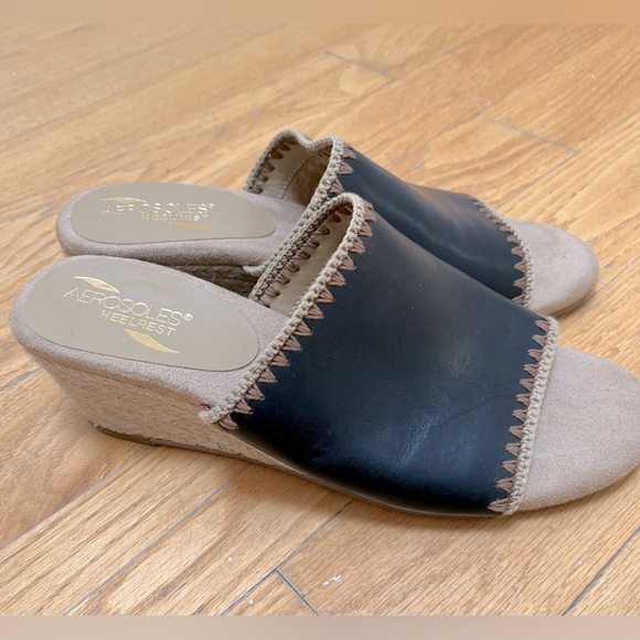 Aerosole’s Leather Wedge Slide Sandals - Picture 7 of 8